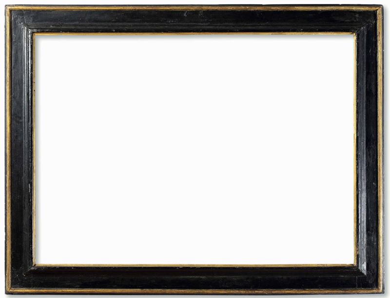 Cornice a cassetta in legno ebanizzato con profili dorati. Toscana XVII secolo  - Auction Frames - Cambi Casa d'Aste