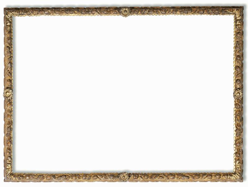Cornice in legno intagliato, laccato e dorato. Emilia XVII secolo  - Auction Frames - Cambi Casa d'Aste