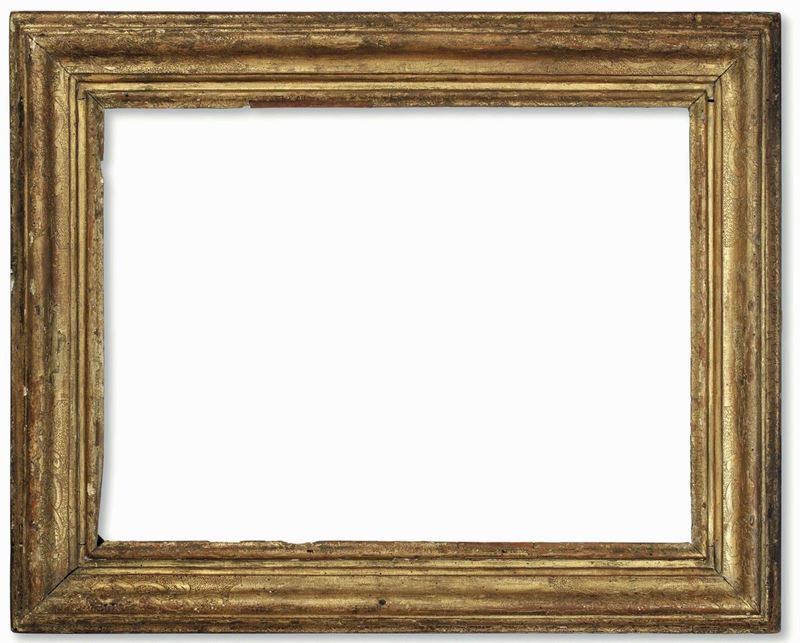 Cornice in legno inciso e dorato. Marche XVII secolo  - Auction Frames - Cambi Casa d'Aste