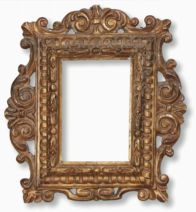 Cornice in legno intagliato e dorato. Toscana XVII secolo  - Auction Frames - Cambi Casa d'Aste
