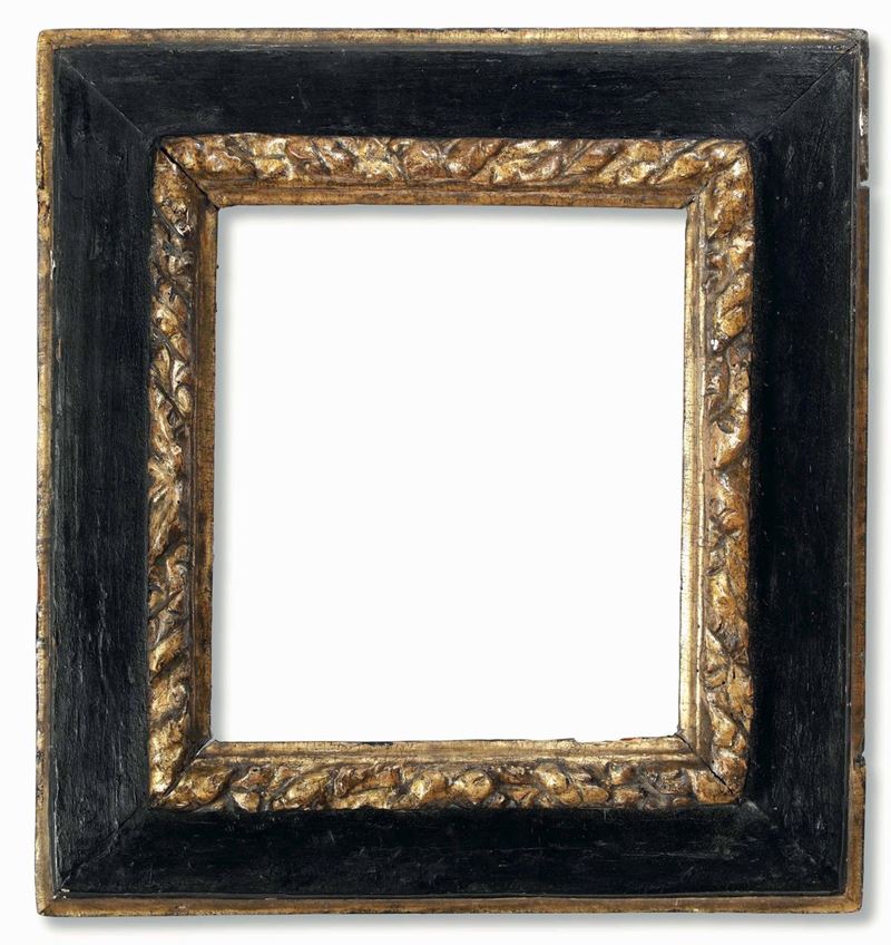 Cornice a cassetta in legno ebanizzato e dorato. Toscana XVII secolo  - Auction Frames - Cambi Casa d'Aste