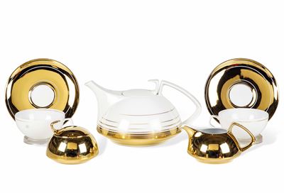 Servizio da Tè “tac Dynamic Gold”germania, Manifattura Rosenthal, Fine del XX o Inizio del XXI Se...