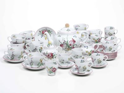 Servizio da Tè e Caffè "marlborough Sprays".inghilterra, Manifattura Spode, XX Secolo.