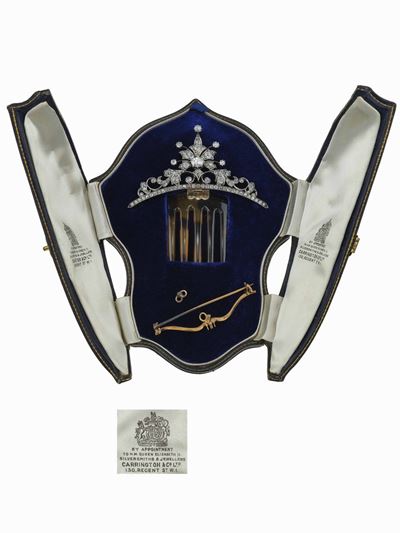 Piccola Tiara con Diamanti di Vecchio Taglio, Trasformabile in Girocollo