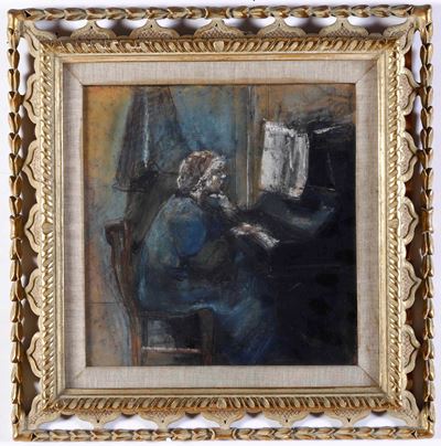 Adone Comboni (1880-1959) Ragazza al Pianoforte