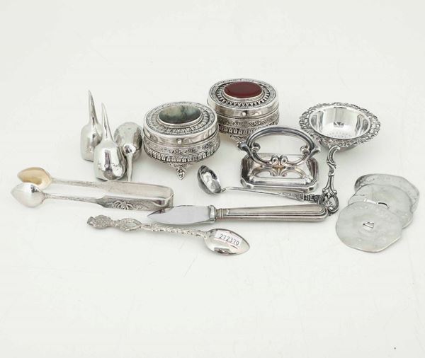Lotto di oggetti in argento. Varie manifatture italiane del XX secolo