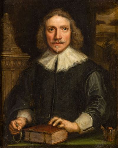 Ritratto di Gentiluomo con Libro e Clessidra