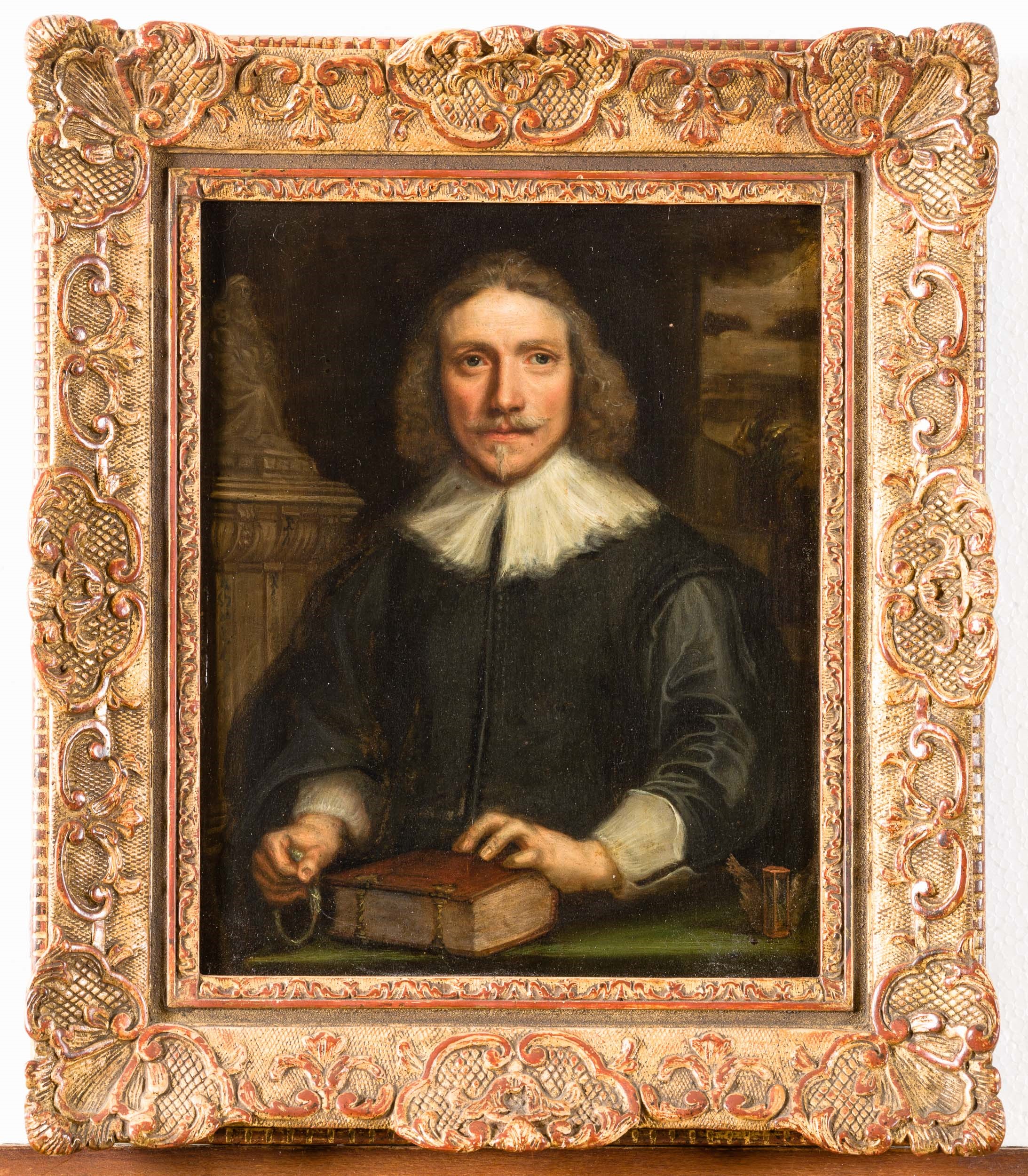 Tiberio Tinelli - Ritratto di Gentiluomo con Libro e Clessidra