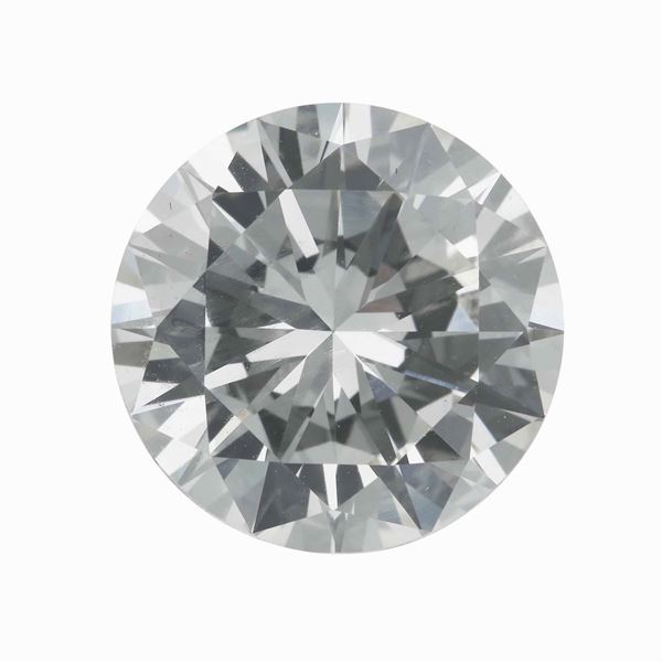 Diamante taglio brillante di ct 7.08, colore L, caratteristiche interne VS2, fluorescenza faint yello [..]