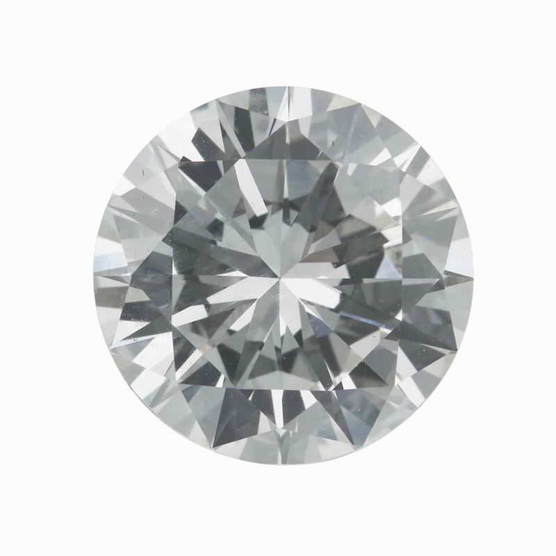 Diamante taglio brillante di ct 7.08, colore L, caratteristiche interne VS2, fluorescenza faint yellow  - Asta Fine Jewels - Cambi Casa d'Aste