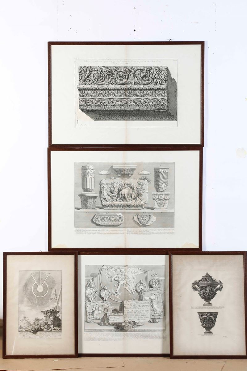 Gruppo di incisioni, Piranesi  - Asta Antiquariato  - Cambi Casa d'Aste