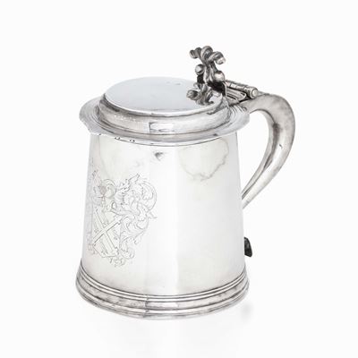 Tankard. Argento Fuso, Sbalzato e Cesellato. Londra 1663. Marchio Dell’argentiere Assente