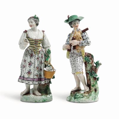 Coppia di Grandi Figure Nove, Manifattura Antonibon, Gestione Parolin, 1781-1802modello di Domeni...