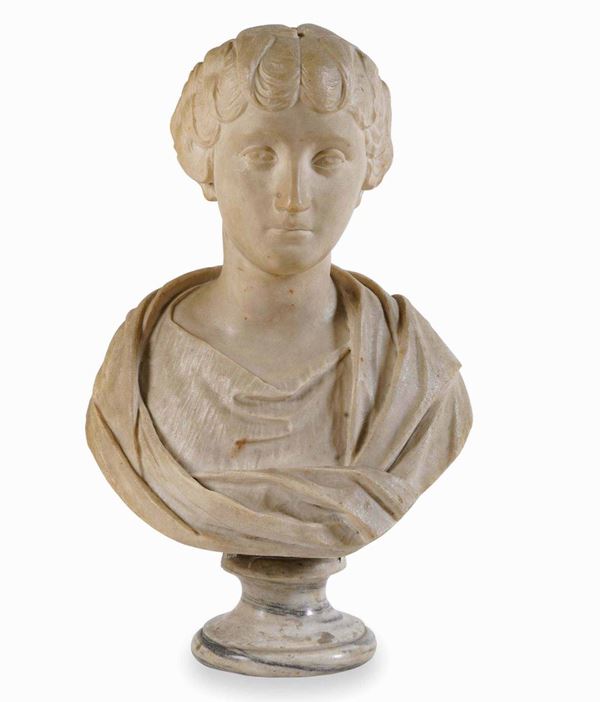 Faustina minore. Marmo bianco. Scultore neoclassico, Italia XVIII-XIX secolo