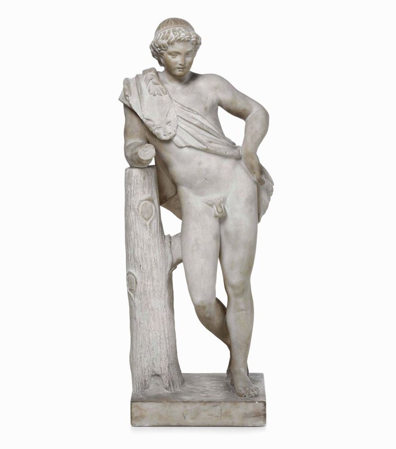 Satiro a riposo. Marmo bianco. Scultore neoclassico del XIX secolo  - Auction Sculpture and Works of Art - Cambi Casa d'Aste