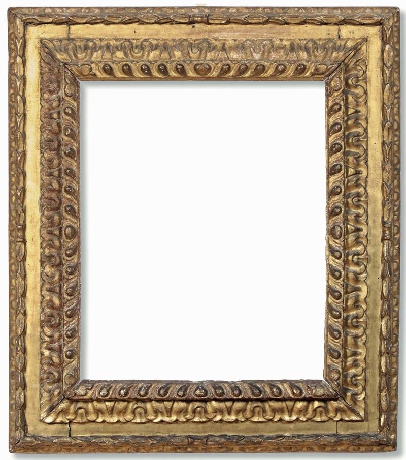 Cornice in legno modanato, intagliato a più ordini e dorato. Italia centrale, XVII secolo  - Auction Frames - Cambi Casa d'Aste