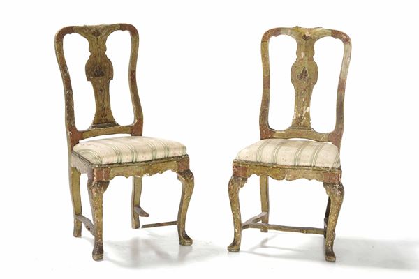 Coppia di sedie Luigi XV dipinte
