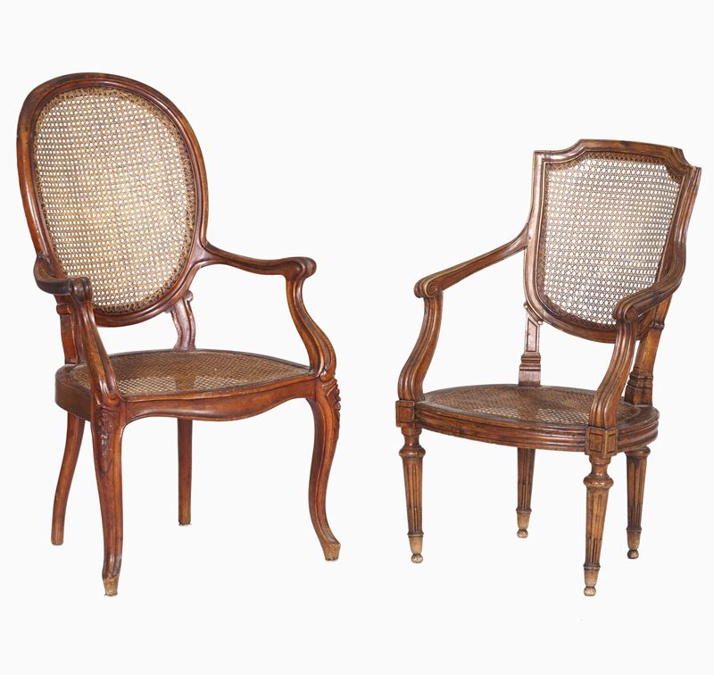 Due poltroncine. XVIII-XIX secolo  - Auction Antique - Cambi Casa d'Aste