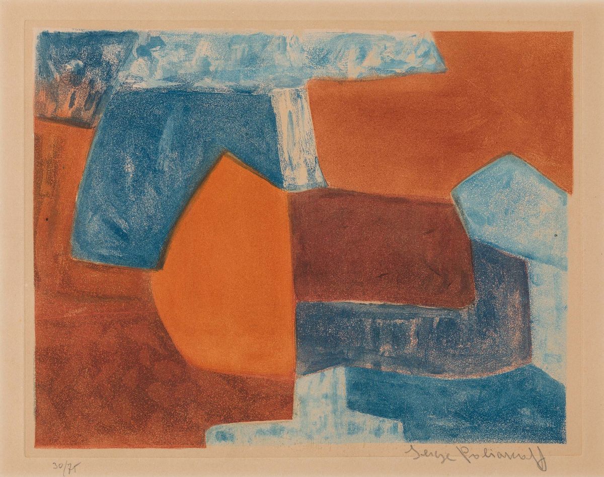 Serge Poliakoff - Composizione Rosso e Blu