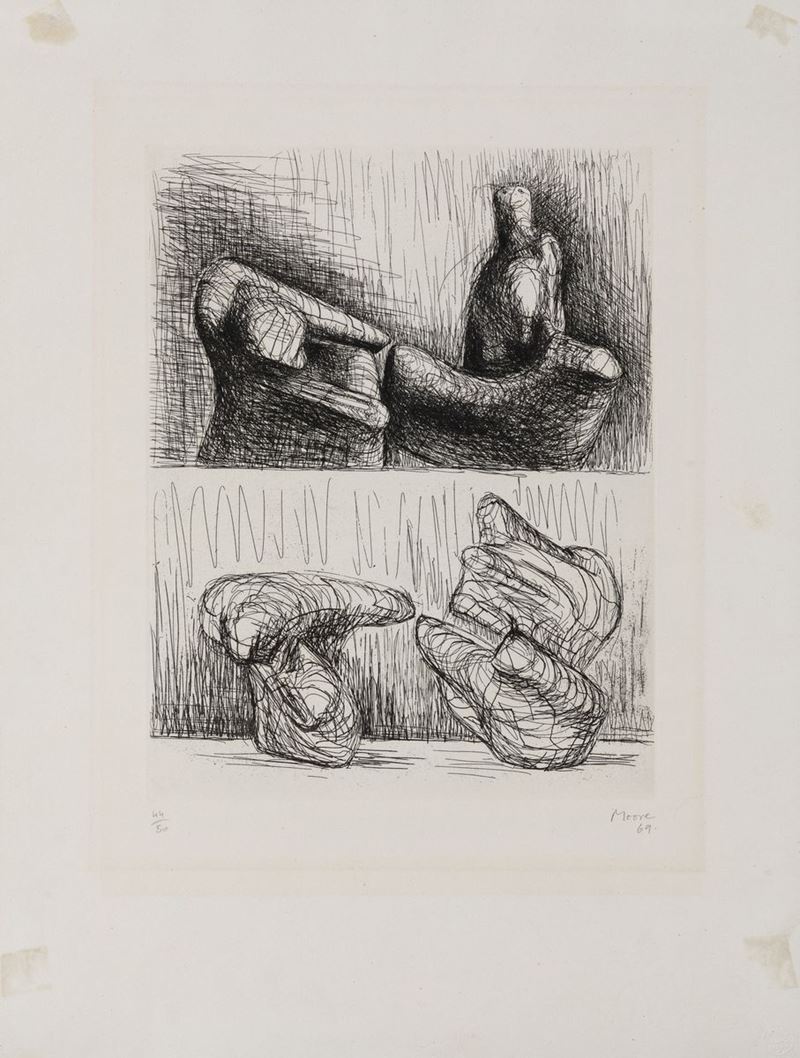 Henry Moore - Two Pieces Reclining