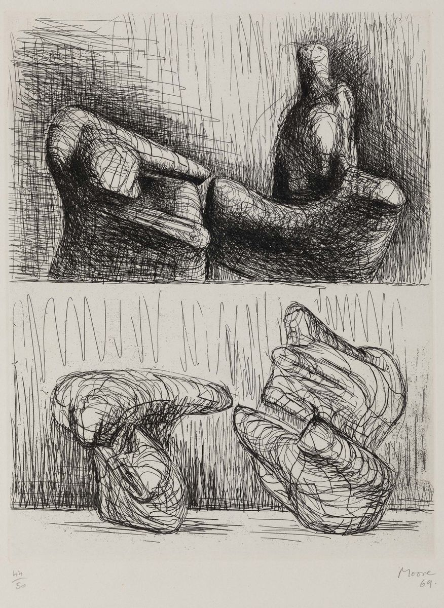 Henry Moore - Two Pieces Reclining
