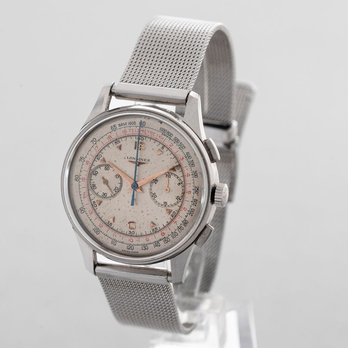Longines - 30 Ch Cronografo in Acciaio Due Contatori con Ritorno in Volo, Tasti Quadri e Fondello...