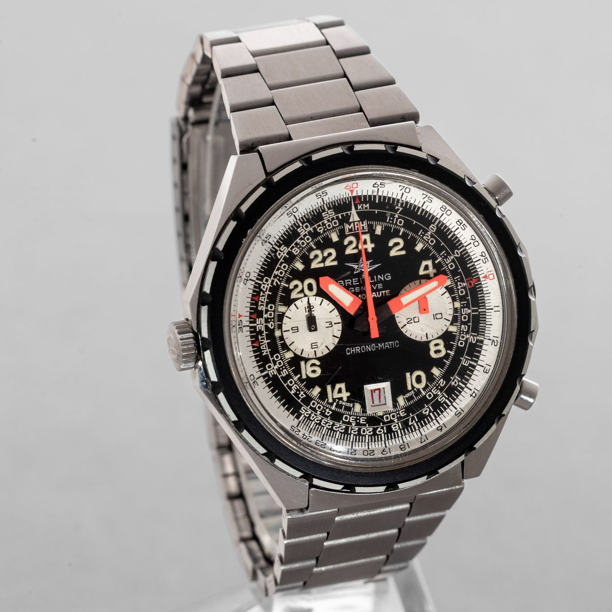 Breitling - Cosmonaute Chrono-matic in Acciaio con Movimento Automatico, Datario Ghiera e Rehaut ...