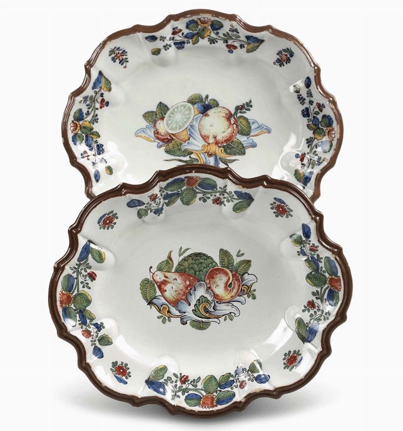 Coppia di vassoi ovali Nove, Manifaturra di Pasquale Antonibon, 1750-1770  - Auction Majolica and Porcelain - Cambi Casa d'Aste