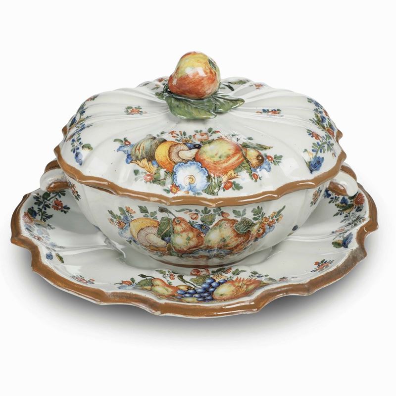 Zuppiera con sottopiatto Nove, Manifaturra di Pasquale Antonibon, 1750-1770  - Auction Majolica and Porcelain - Cambi Casa d'Aste