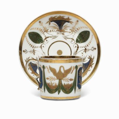 Tazza con Piattinoparigi, la Courtille, Manifattura Locré, 1800 Circa