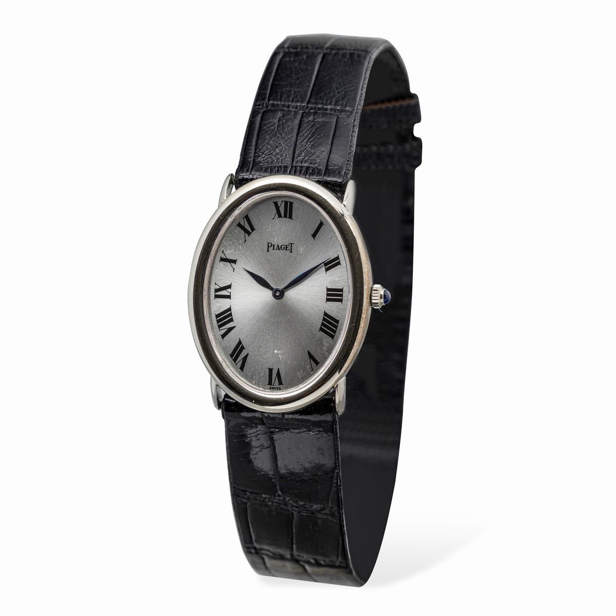 Piaget - Elegante Orologio Ellipse in Oro Bianco, Quadrante Argentè con Numeri Romani, Lancette a...