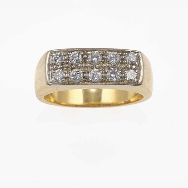 Diamond and gold ring. Signed Pomellato