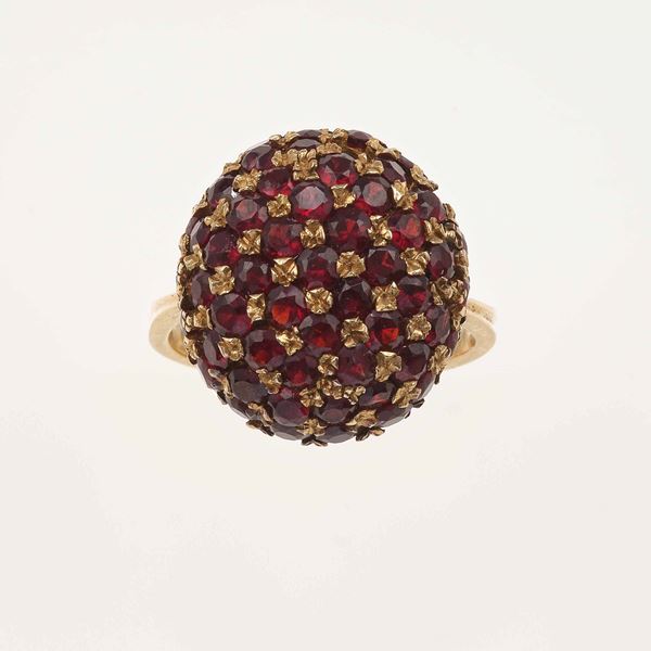 Garnet and gold ring