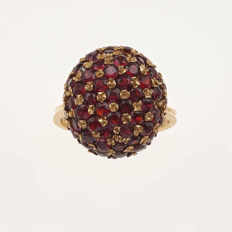 Garnet and gold ring  - Auction Jewels - Cambi Casa d'Aste