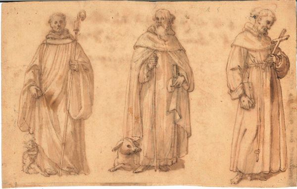Scuola toscana del XVI-XVII secolo Studio per figure di santi