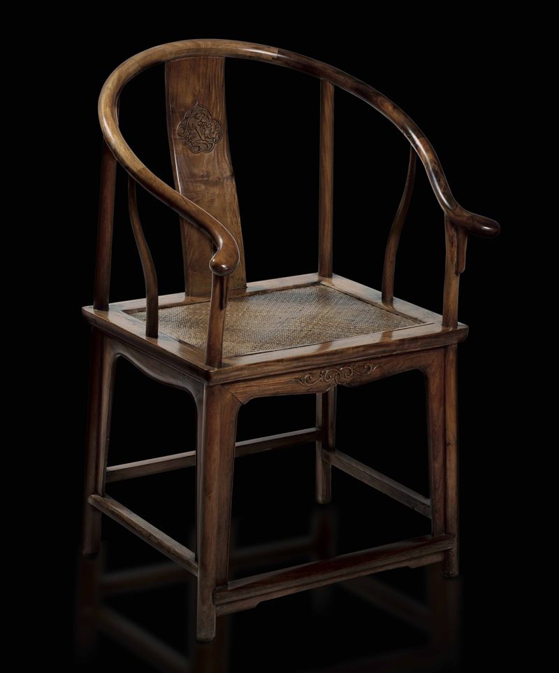 A Huanghuali wood chair, China, Qing Dynasty  - Auction Fine Chinese Works of Art - Cambi Casa d'Aste