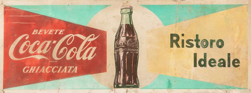 Insegna Coca - Cola "Ristoro ideale"  - Asta POP Culture e Manifesti d'Epoca - Cambi Casa d'Aste