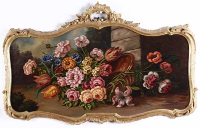Anonimo del XX Secolo Coppia di Nature Morte Floreali