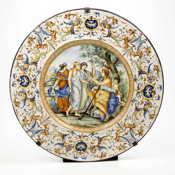 Coppia di grandi piatti Firenze, Manifattura Florentia Ars, primo quarto del XX secolo