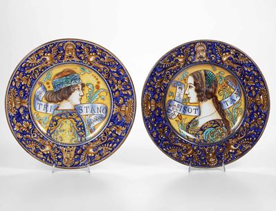 Coppia di Piatti.gubbio (?), XX Secolo.