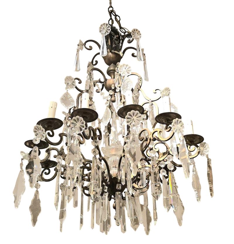 Lampadario a dodici fiamme. XIX-XX secolo  - Auction Antiques - Cambi Casa d'Aste