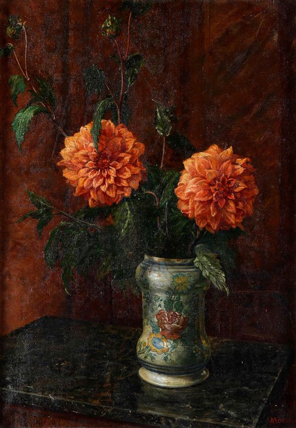 Antonio Maria Morera - Due nature morte con vasi di fiori