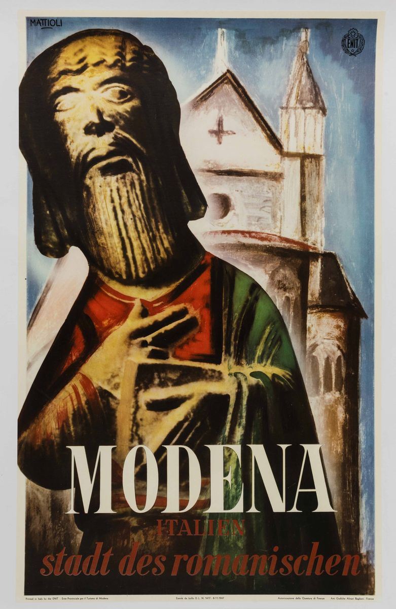 Carlo Mattioli : Modena-ENIT  - Auction POP Culture and Vintage Posters - Cambi Casa d'Aste