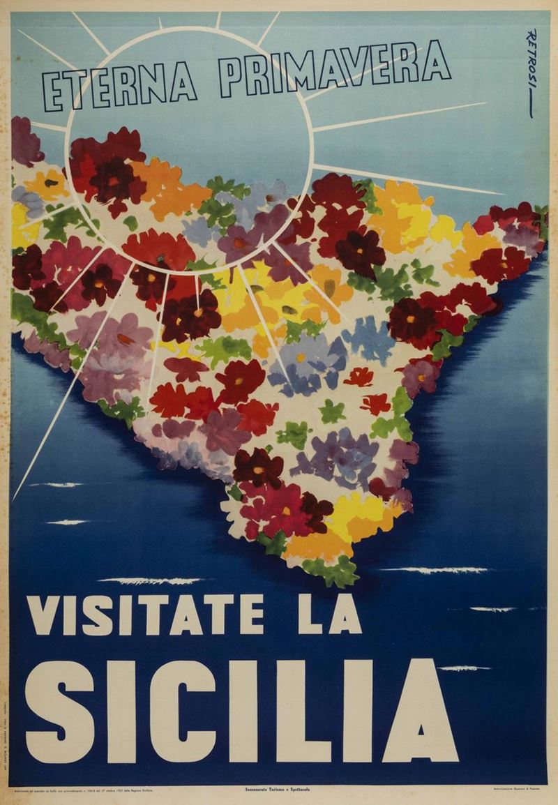Virgilio Retrosi : Visitate la Sicilia  - Auction POP Culture and Vintage Posters - Cambi Casa d'Aste