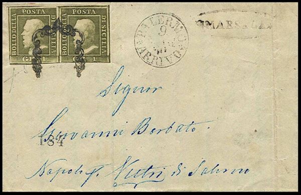 1860, Sicilia, lettera da Marsala per Vietri di Salerno dell’8 maggio 1860