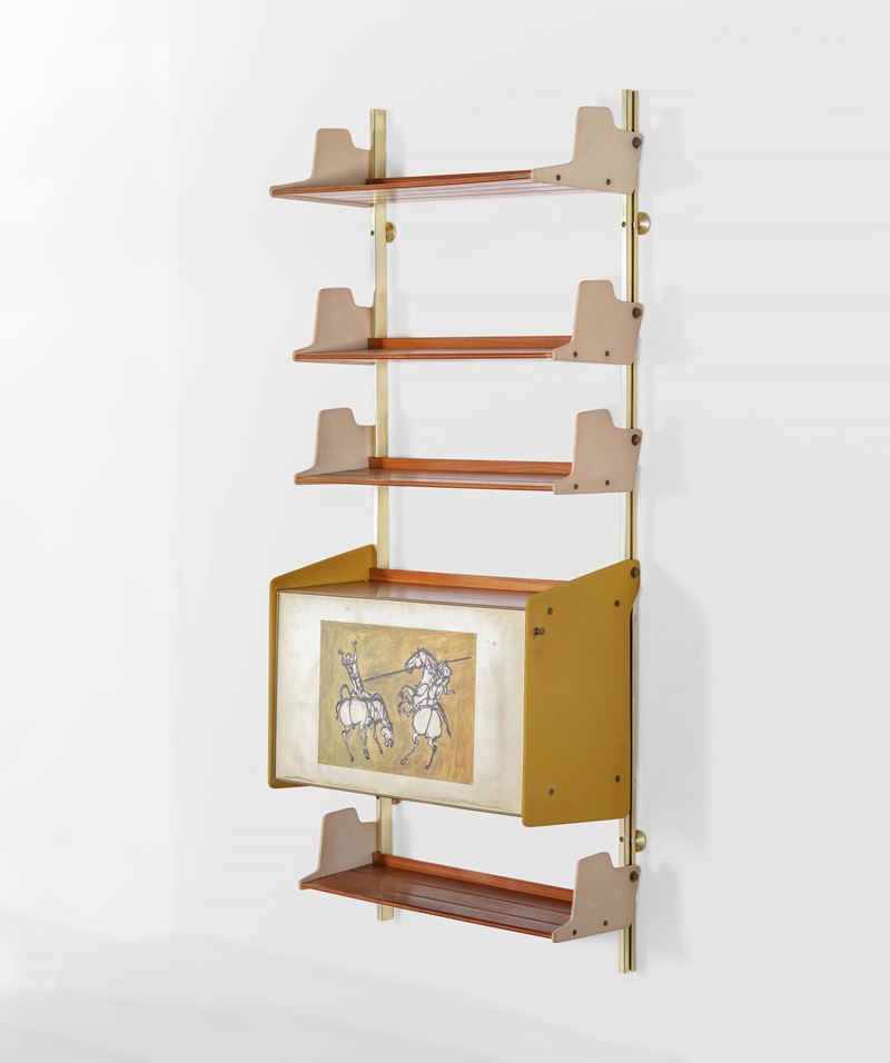 Osvaldo Borsani : Libreria a parete mod. E60.  - Auction Design - Cambi Casa d'Aste