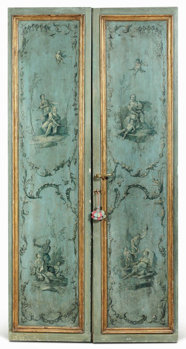 Porta a due ante in legno laccato. XVIII secolo  - Auction Italian Mansions - Cambi Casa d'Aste