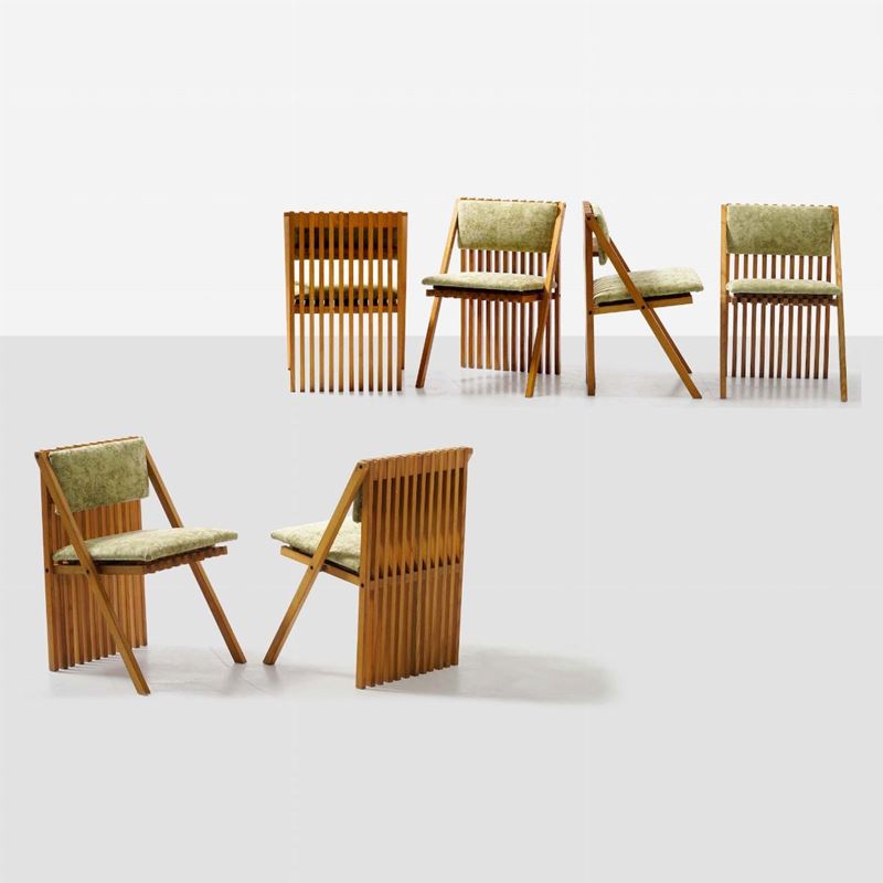 Tito Pintori : Sei sedie mod. Millepiedi  - Asta Design - Cambi Casa d'Aste