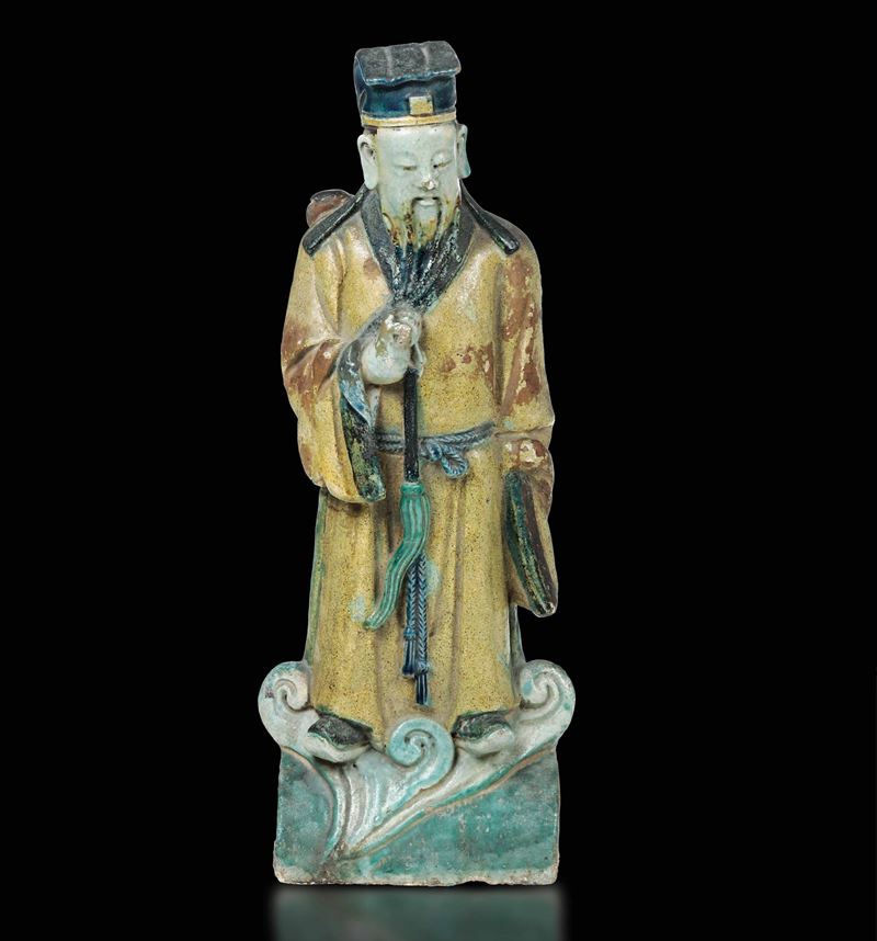 A glazed terracotta figure, China, Ming Dynasty  - Auction Fine Chinese Works of Art - Cambi Casa d'Aste