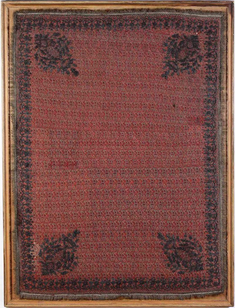 Scialle con disegno chachemire inizio XX secolo  - Auction Carpets - Cambi Casa d'Aste